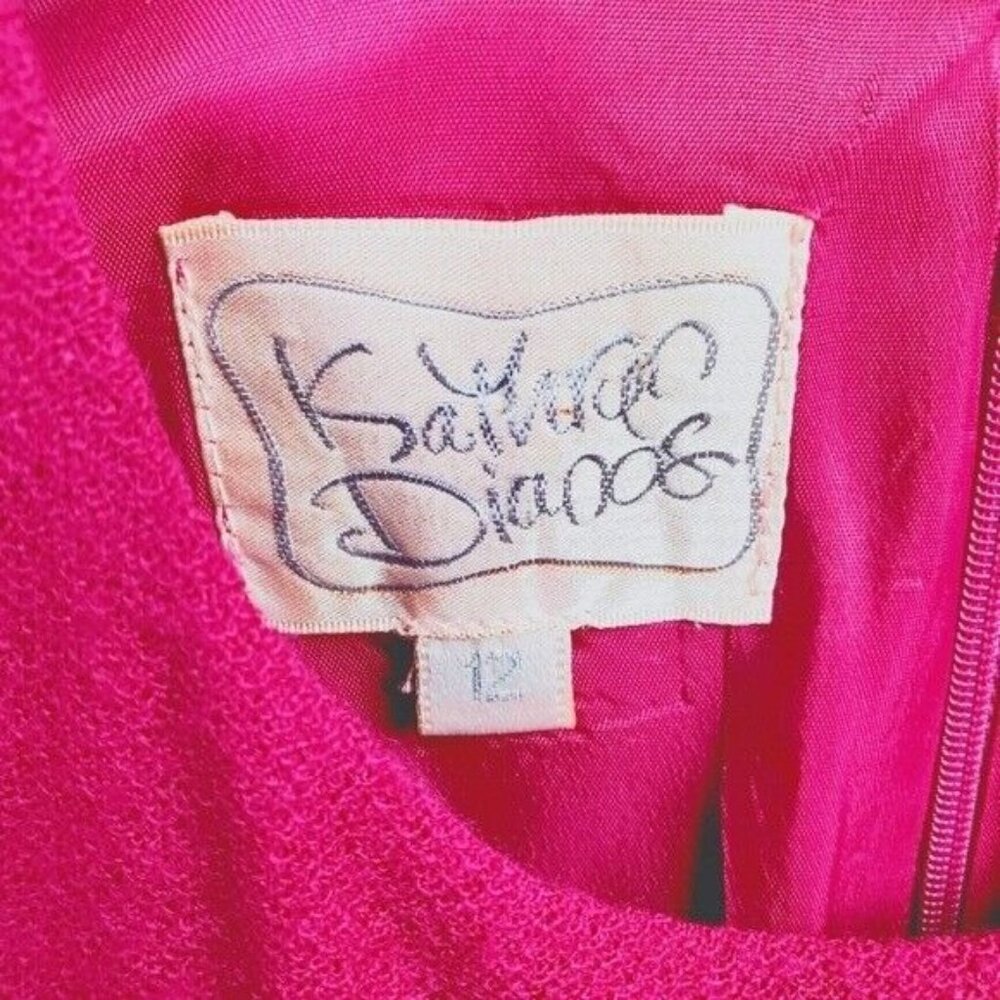 Vtg 80s Kathryn Dianos Lined 100% Smart Wool Dress Sz 12 MUST SEE! - Picture 6 of 10